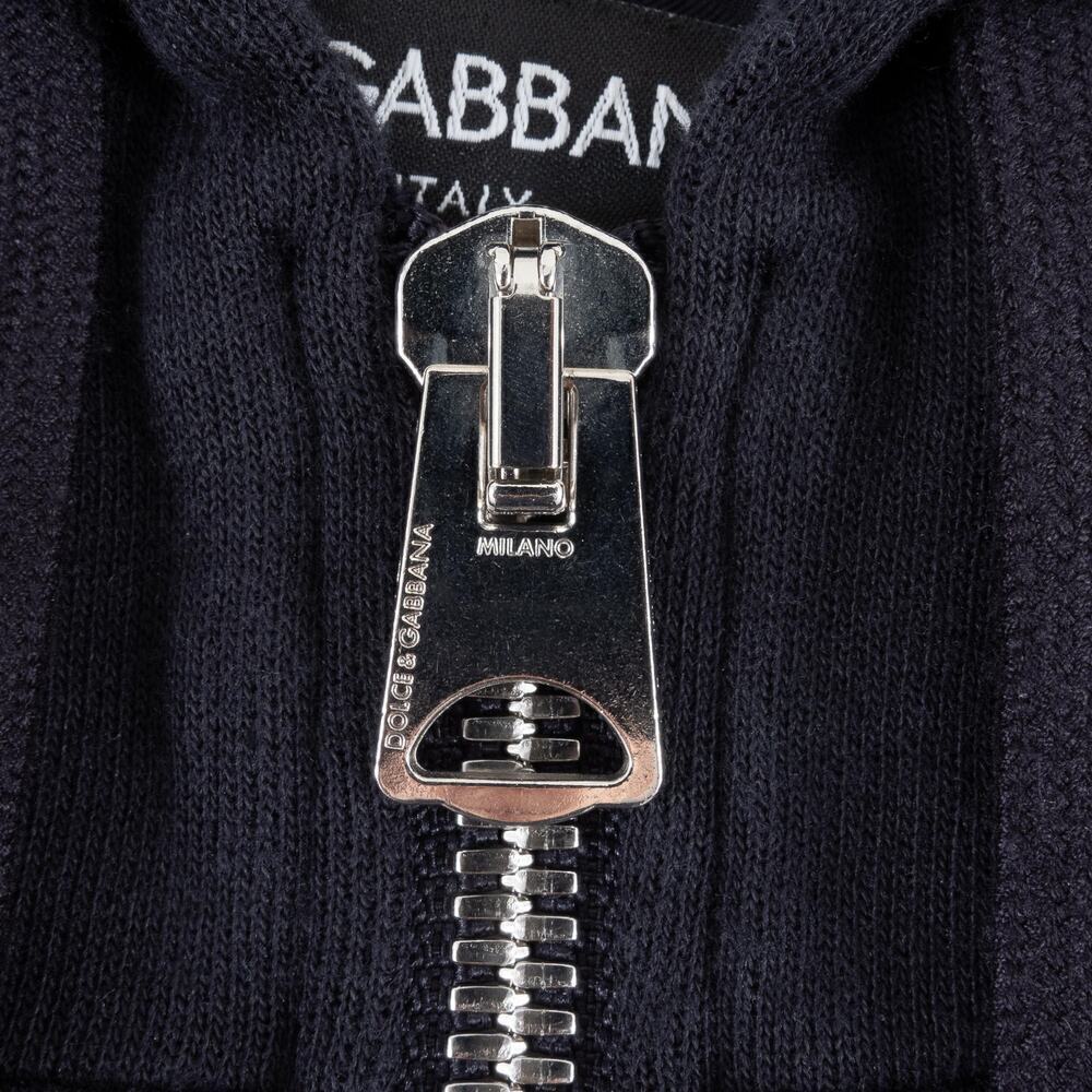 Dolce & Gabbana Cotton Silk Hoodie Men's 48 (Medium) Dark Blue - Picture 5 of 8